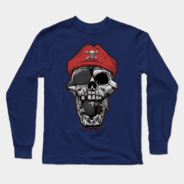 Skull pirate Long Sleeve T-Shirt by Chack Loon